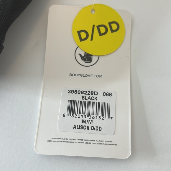 Body Glove Bikini Swim Top Alison Black D/DD Cup Size Medium - Picture 7 of 9